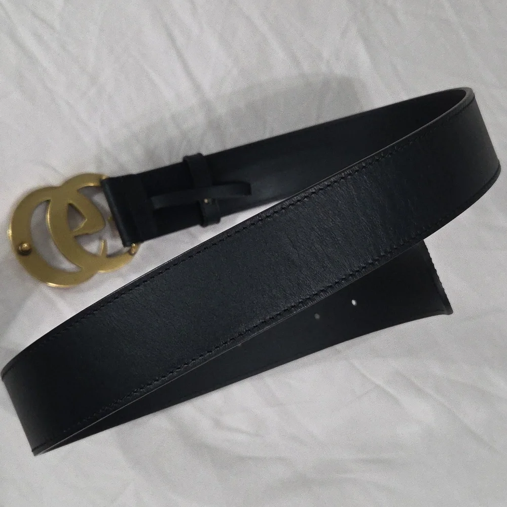 Gucci Black Marmont Pearl Belt Gold GG Buckle - Picture 14 of 14